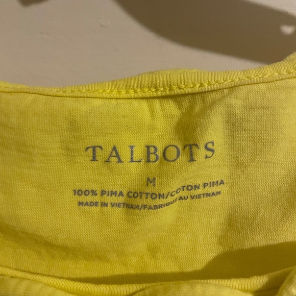 Talbots cute yellow T with ruffled neck - Picture 2 of 2